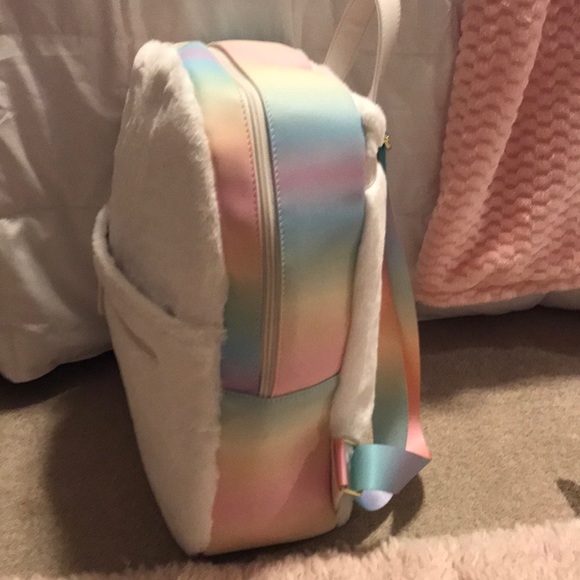 SOLD ❌FINAL PRICE Betsey Johnson Fur Backpack 🌈 - Picture 2 of 7